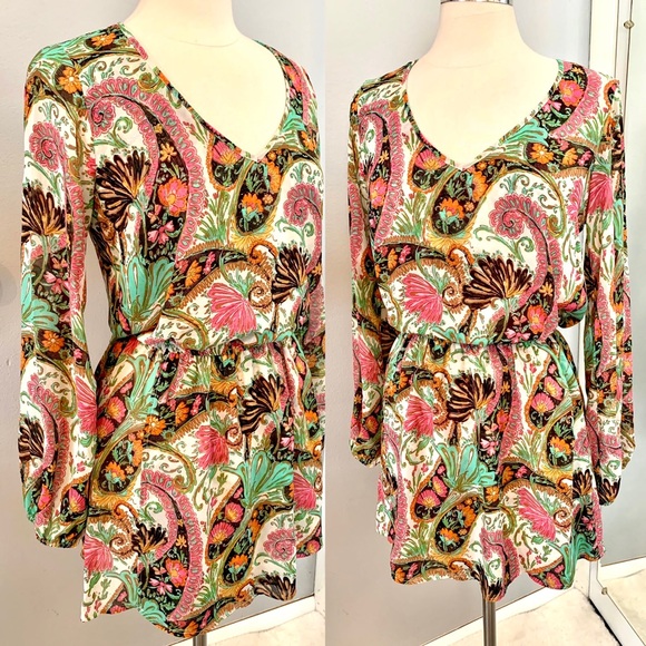 Show me your mumu Rainey Palace Paisley Pink floral dress size M coastal cowgirl - Picture 3 of 10